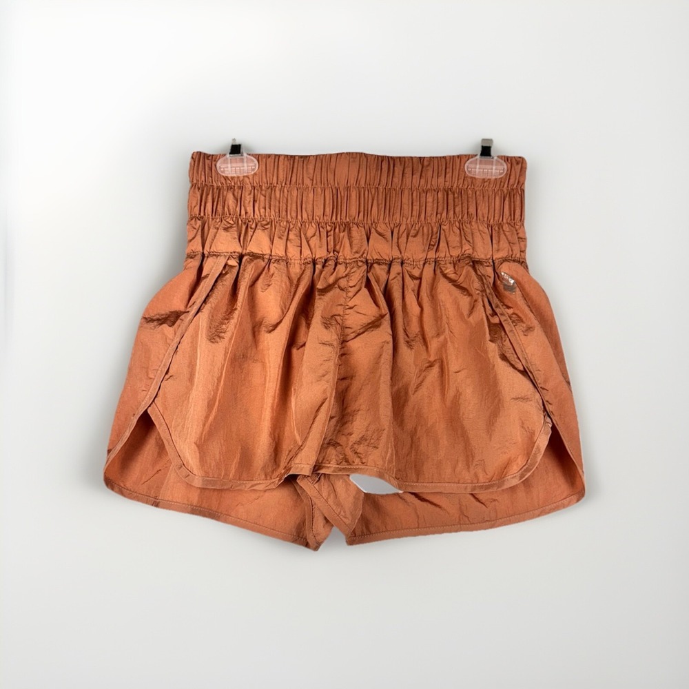NWOT Free People Movement Way Home High Rise Shorts sz Medium Orange/Pink Color